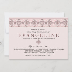 Communion Day Pink Invitation