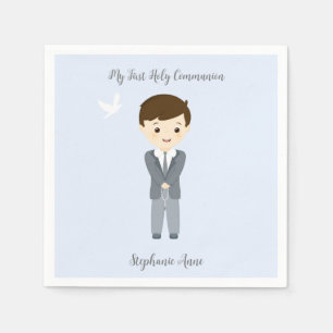 Communion Dove Boy Napkin