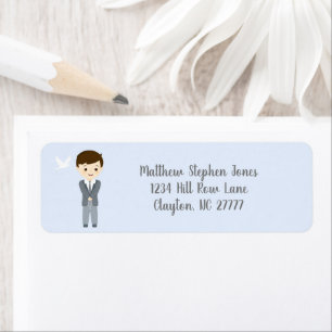 Communion Dove Boy Return Address Label