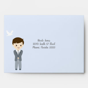 Communion Dove Brunette Boy Envelope