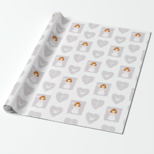Communion Dove Redhead Girl Wrapping Paper
