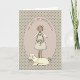 Communion Girl Angel Card