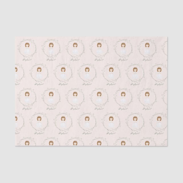 Communion Girl Praying Tissue Paper (Front)