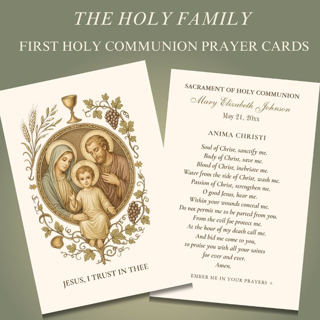 Communion Holy Family Remembrance Holy Card (Creator Uploaded)