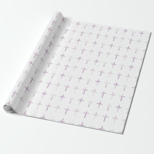 Communion Lavender Cross Wrapping Paper
