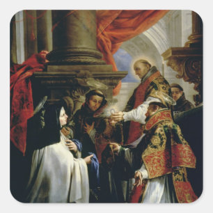 Communion of St. Teresa of Avila  c.1670 Square Sticker