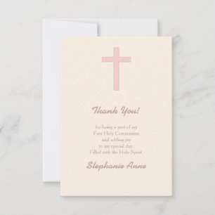 Communion Pastel Pink Cross Invitation