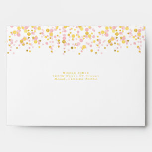 Communion Pink and Gold Confetti Envelopes