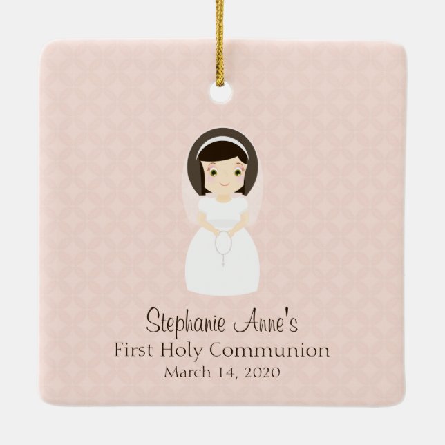 Communion Prayer Ceramic Ornament (Back)
