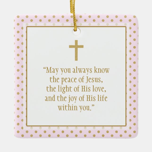 Communion Prayer Ceramic Tree Decoration (Front)