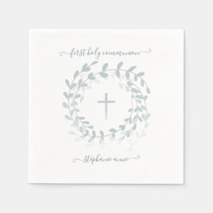 Communion Sage Wreath and Cross Napkin