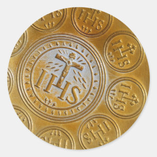 Communion wafer mould classic round sticker