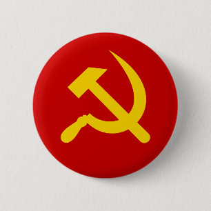 Communism hammer and sickle 6 cm round badge
