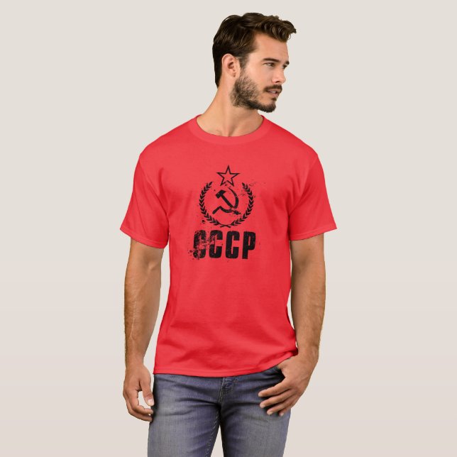 Communist CCCP Vintage Flag Red Men's T-Shirts (Front Full)