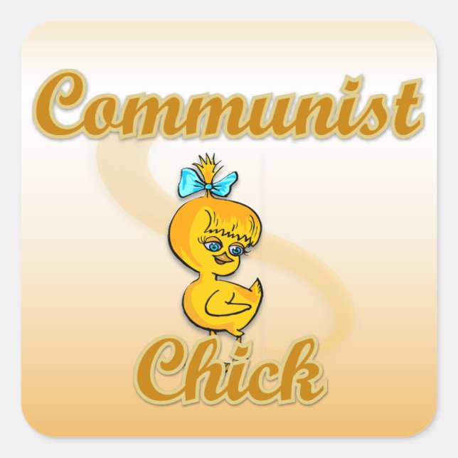 Communist Chick Square Sticker (Front)