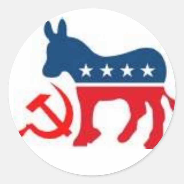 Communist Democrat Classic Round Sticker (Front)