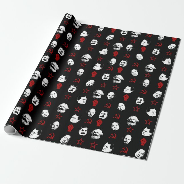 Communist Leaders Wrapping Paper (Unrolled)