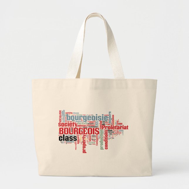 Communist Manifesto Word Cloud Large Tote Bag (Front)