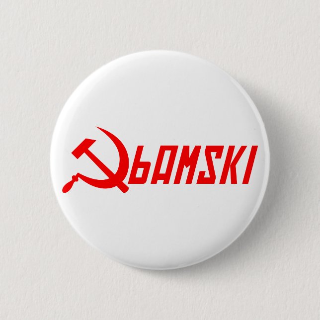 Communist Obama 6 Cm Round Badge (Front)