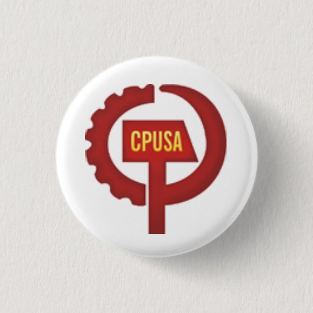 communist party usa 3 cm round badge (Front)