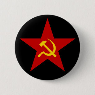 Communist Red Star (hammer & sickle) button