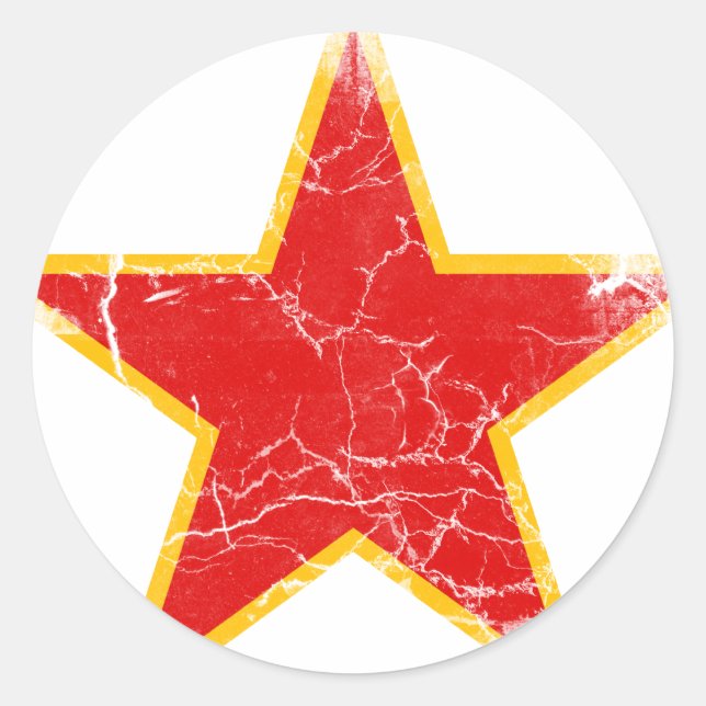 Communist Red Star Vintage Classic Round Sticker (Front)