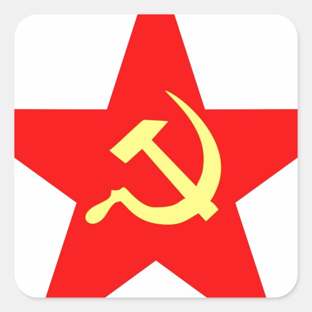 Communist star square sticker (Front)