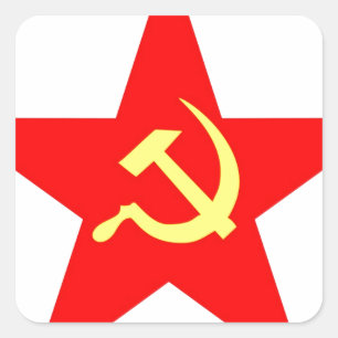 Communist star square sticker