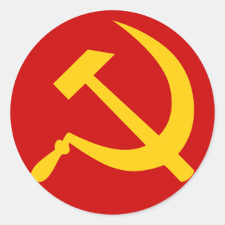 Communist USSR Russian Hammer and Sickle Classic Round Sticker