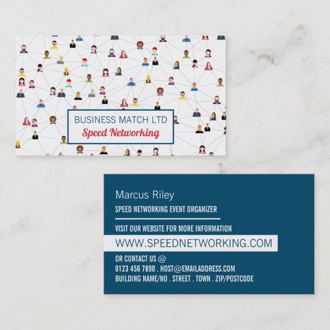 Community Design, Speed Networking Event Organizer Business Card (Front/Back)