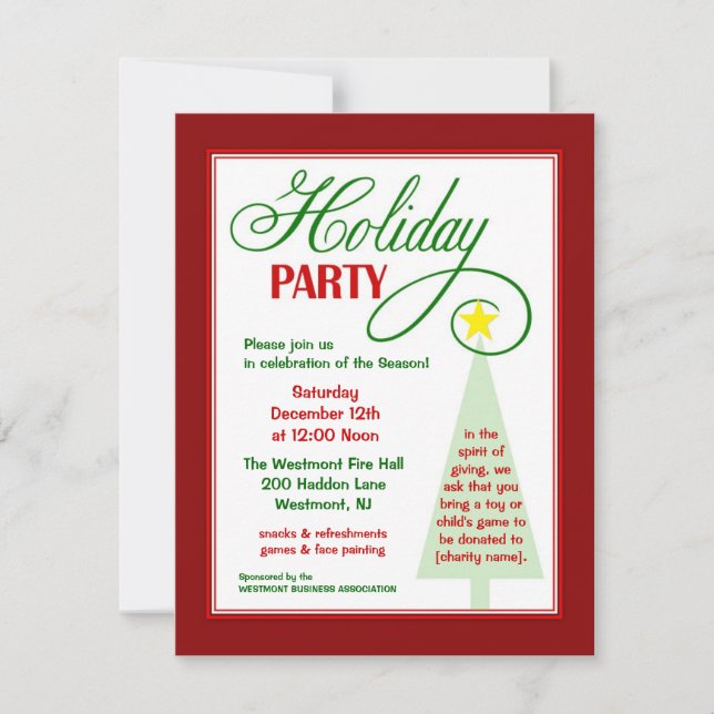 Community Event Holiday Party Invitation (Front)