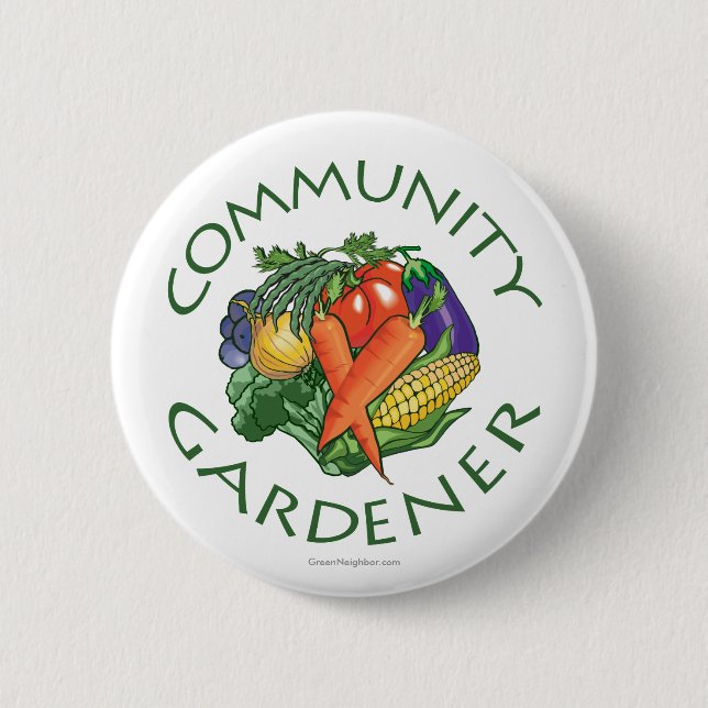 Community Gardening 6 Cm Round Badge (Front)