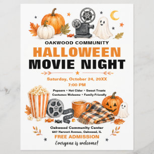 Community Halloween Movie Night Flyer