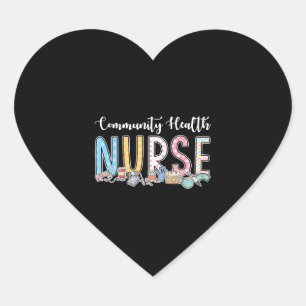 Community Health Nurse Gift Idea Heart Sticker