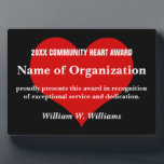 Community Heart Volunteer Award Plaque<br><div class="desc">Your dedicated volunteers are valuable beyond measure. Our unique gifts and customised items recognise and celebrate your volunteers' commitment and hard work. Volunteers are the lifeblood of your organisation, so make sure they are pumping with energy! We understand that volunteers are important to your organisation, so we've made volunteer appreciation...</div>