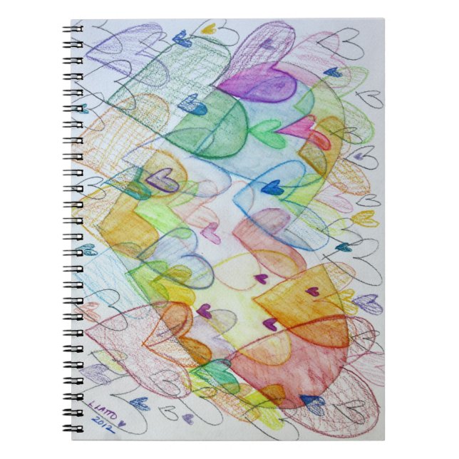 Community Hearts Rainbow Art Notebook Journal (Front)