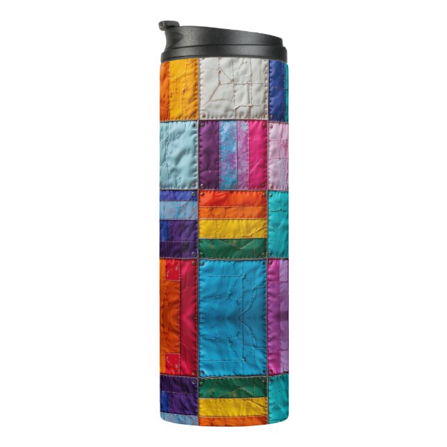 Community Quilt of Unity and Diversity Thermal Tumbler (Rotated Right)