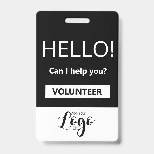 Community Volunteer Badge   Custom Name Tag ID Badge