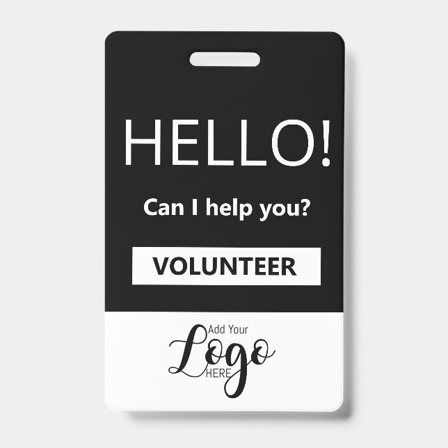 Community Volunteer Badge | Custom Name Tag ID Badge (Front)