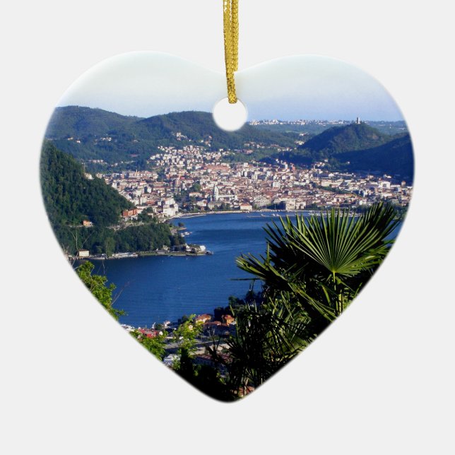 Como Lake 2 Ceramic Ornament (Front)