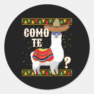 Como Te Llama Mexican Sombrero Funny Cinco De Mayo Classic Round Sticker