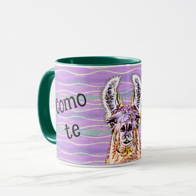 Como te llamas Colourful Llama Mug Cup (Front Left)