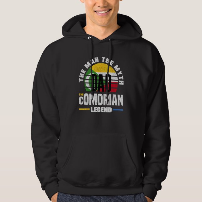 Comorian Comoros Comorian Flag Fathers Day Hoodie (Front)