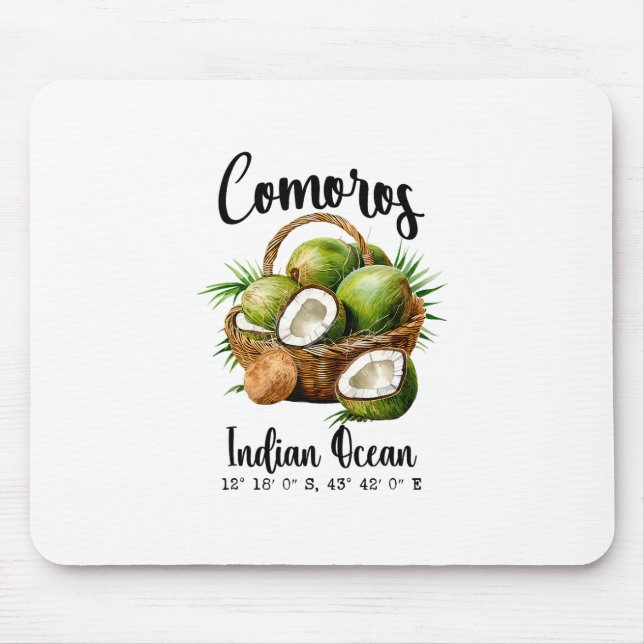 Comoros Coconut Indian Ocean Tropical Island Gps V Mouse Pad (Front)