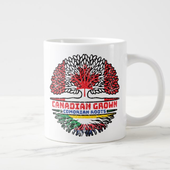 Comoros Comorian Canadian Canada Tree Roots Flag Large Coffee Mug (Right)