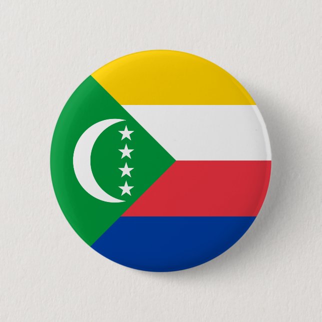 Comoros Flag 6 Cm Round Badge (Front)