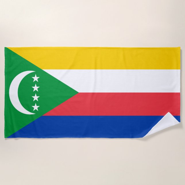 Comoros Flag Beach Towel (Front)