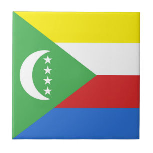 Comoros flag ceramic tile
