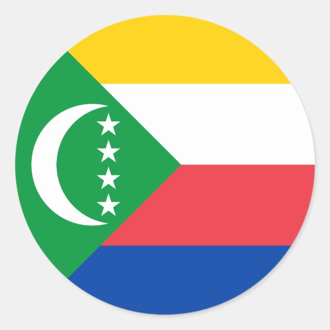 Comoros Flag Classic Round Sticker (Front)