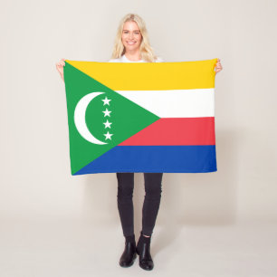 Comoros Flag Fleece Blanket
